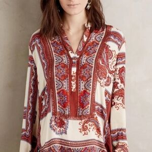 Anthropologie blouse Minimalist Cottagecore 90's style Large Loose Fit